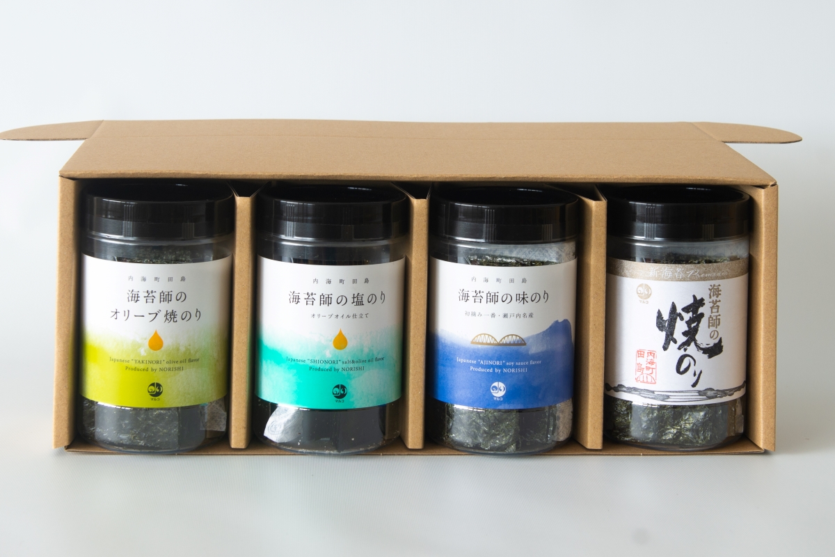 SETOUCHI SEAWEED オリーブ・塩・味・プレミアムの4本セット
